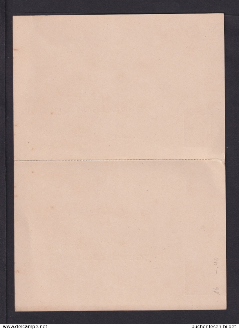 1/2 P. Doppel-Ganzsache (P 16) - Ungebraucht - Lettres & Documents