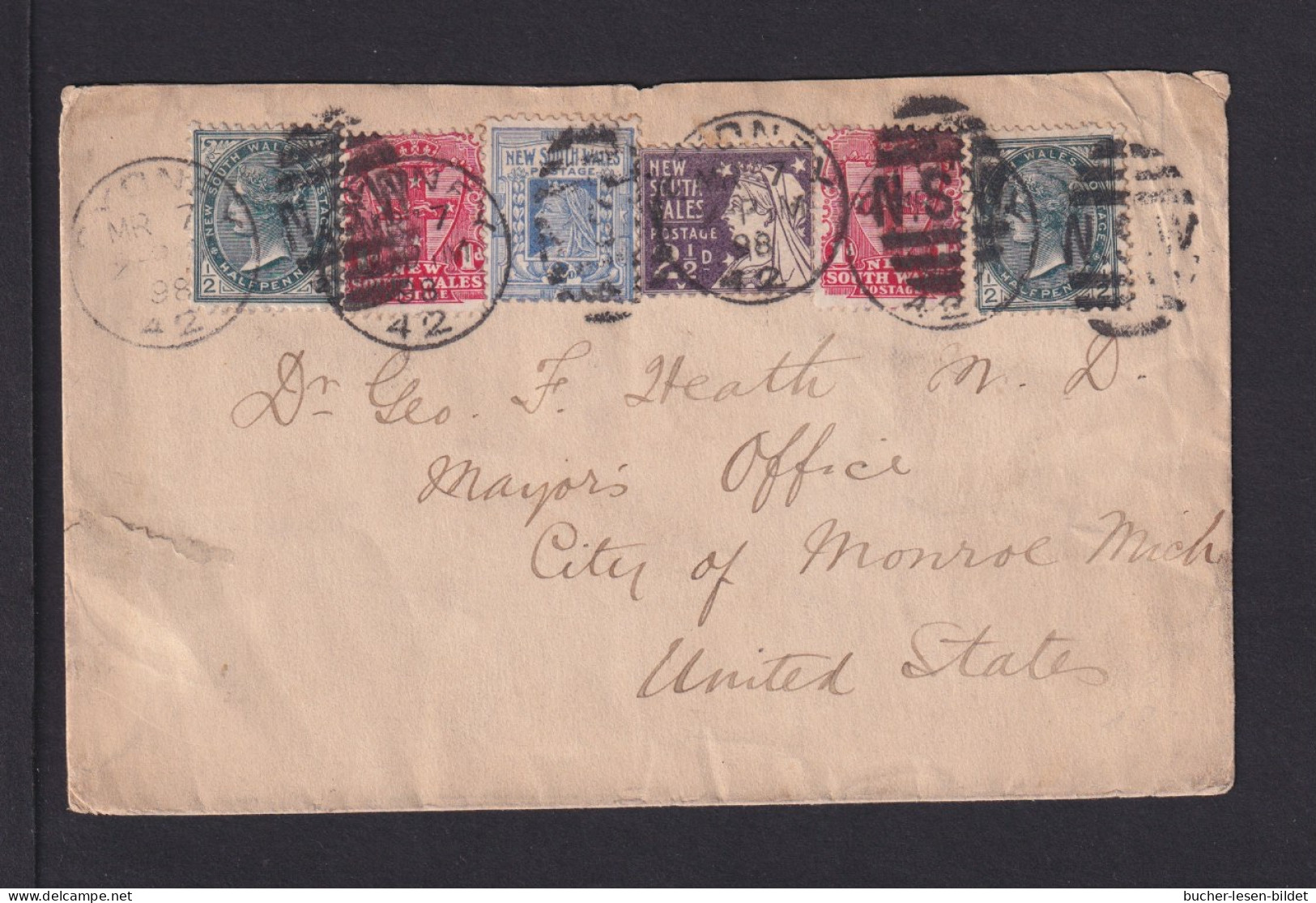 1898 - Dekorative Buntfrankatur Auf Brief Ab Sydney Nach USA - Lettres & Documents