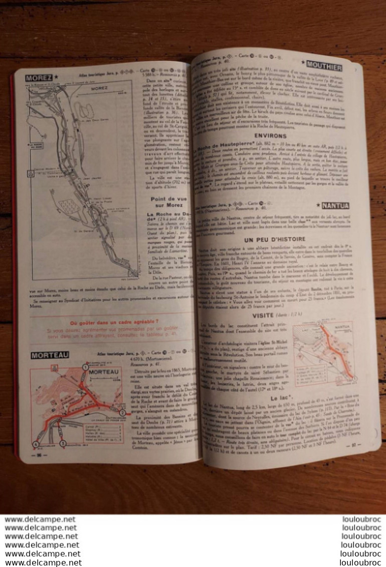 GUIDE MICHELIN  JURA AVEC ATLAS TOURISTIQUE 1961  DE 122 PAGES - Tourisme