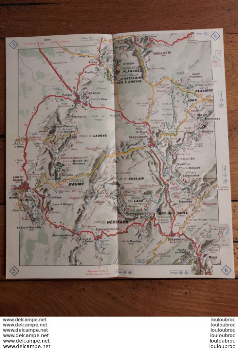 GUIDE MICHELIN  JURA AVEC ATLAS TOURISTIQUE 1952-53  DE 122 PAGES - Tourism