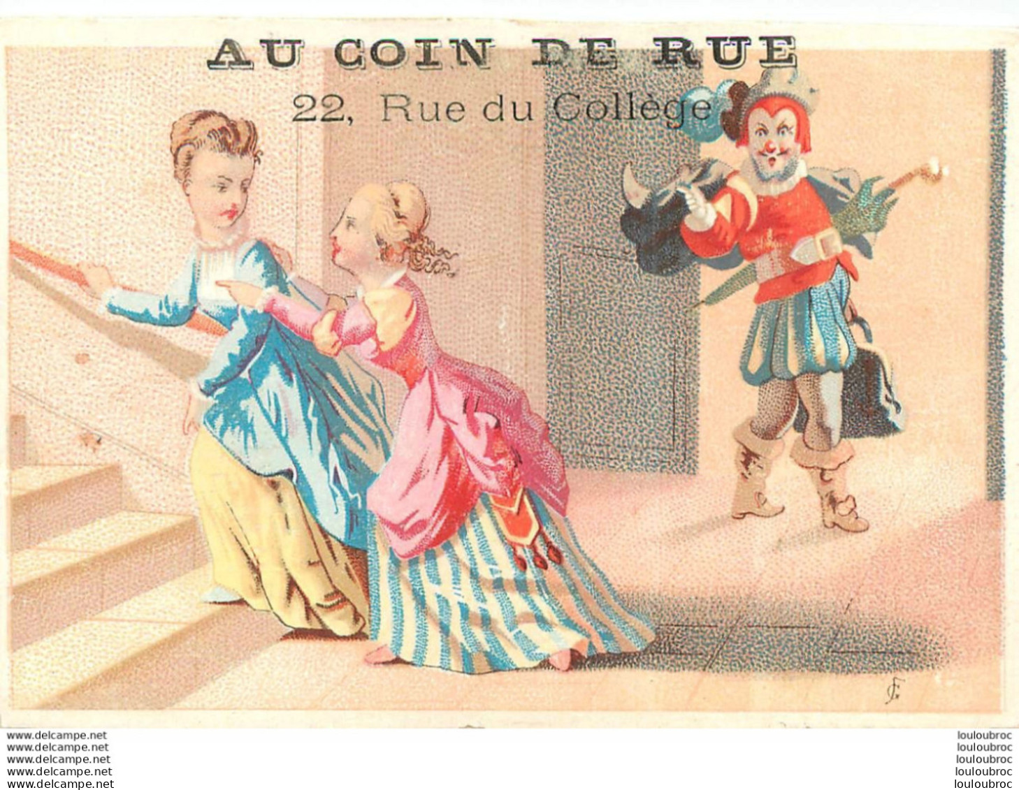 CHROMO AU COIN DE RUE A SOISSONS 22 RUE DU COLLEGE  A. FONTAINE CHEMISES SUR MESURE  PUB L. ROUSSETTE - Andere & Zonder Classificatie