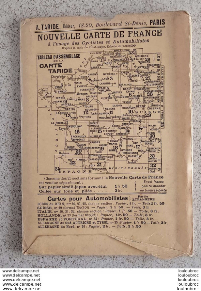 CARTE TARIDE N°21 PYRENEES SECTION EST PARFAIT ETAT - Cartes Routières