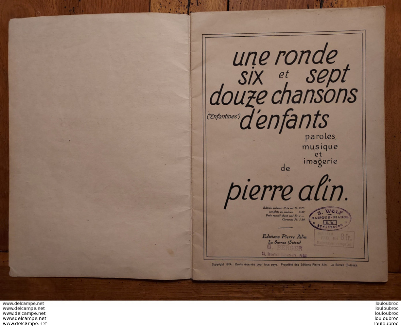 CHANSONS D'ENFANTS PAR PIERRE ALIN  28 PAGES PARFAIT ETAT  1914 PIERRE ALIN LA SARRAZ SUISSE - Other & Unclassified