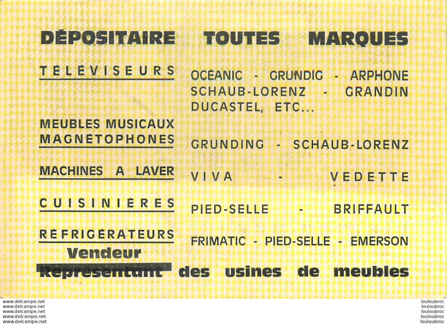 MEAUX CARTE D'ACHETEUR ELECTRO MENAGER MELDOIS 8 RUE DE CORDONNERIE CARTON 12 X 8 CM - Publicités