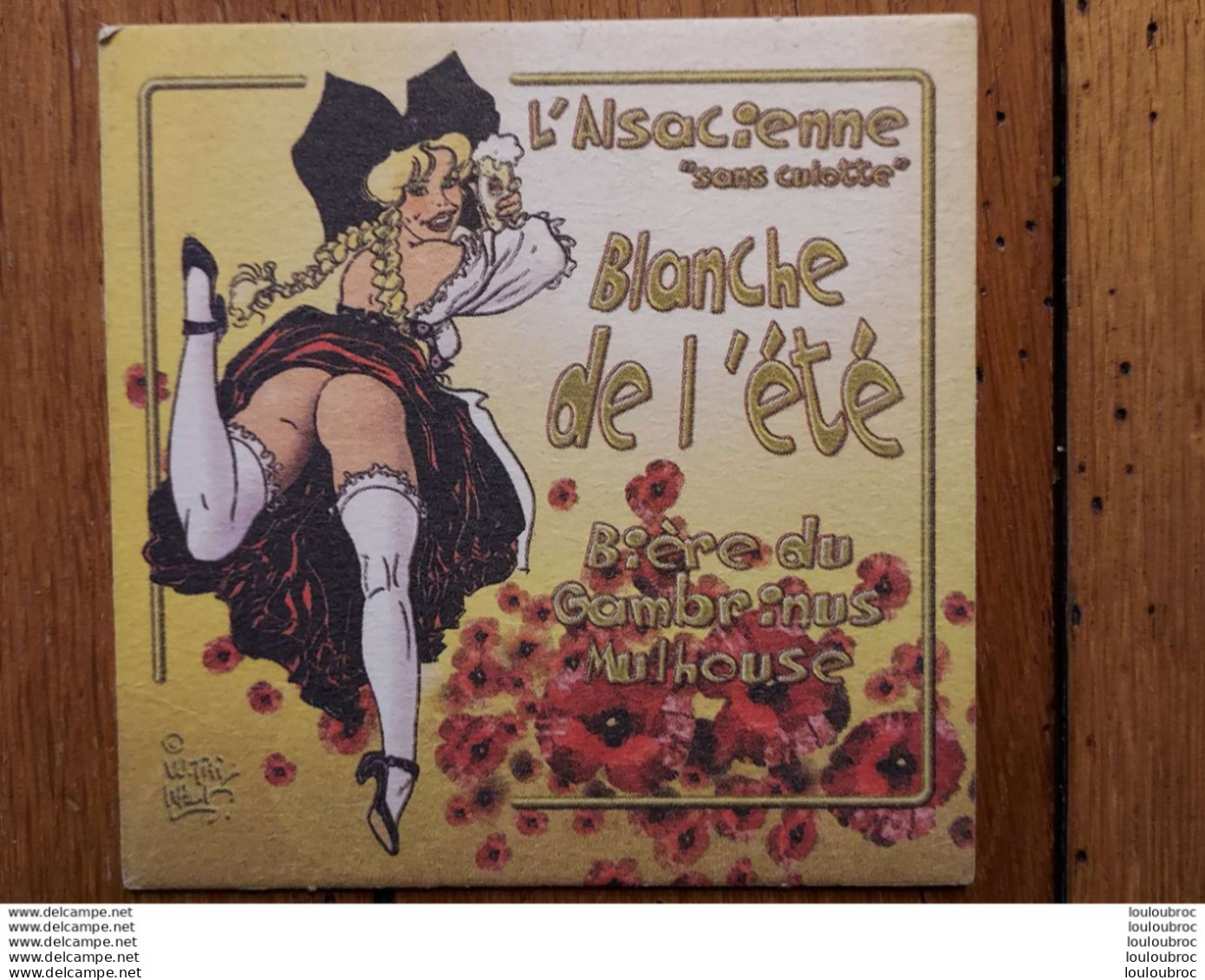 MALIK.  L'Alsacienne Sans Culotte. SOUS BOCK  De Bière Du Gambrinus, Mulhouse, Pour Une Blanche De L'été. - Beer Mats