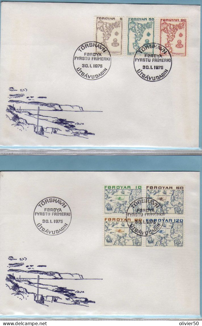 Iles Feroe - 1975 - 20 FDC - De La Serie Courante - Cartes - Paysages - Féroé (Iles)