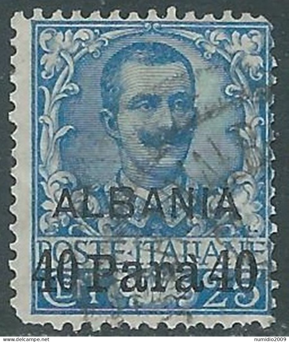 1902 LEVANTE ALBANIA USATO 40 PA SU 25 CENT - RF28-4 - Albanie