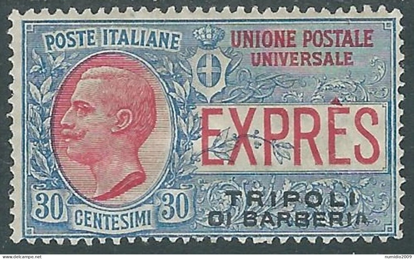 1909 LEVANTE TRIPOLI DI BARBERIA ESPRESSO 30 CENT MH * - RF15-3 - Bureaux D'Europe & D'Asie