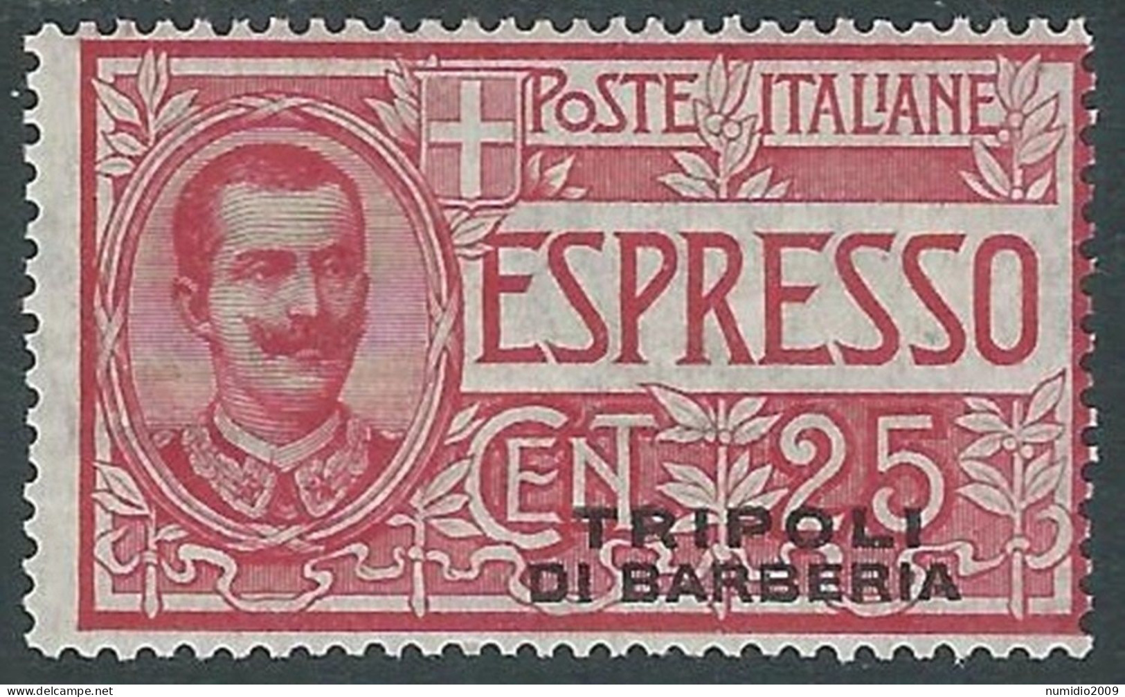 1909 LEVANTE TRIPOLI DI BARBERIA ESPRESSO 25 CENT MH * - RF15-2 - European And Asian Offices