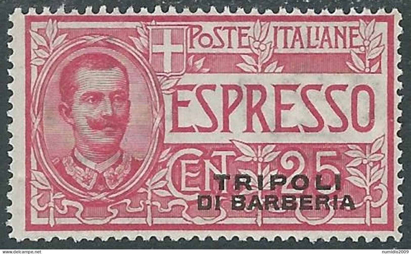 1909 LEVANTE TRIPOLI DI BARBERIA ESPRESSO 25 CENT MH * - RF15 - Bureaux D'Europe & D'Asie