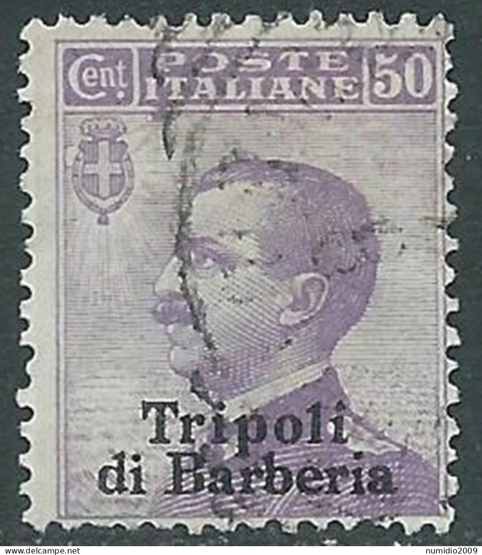 1909 LEVANTE TRIPOLI DI BARBERIA USATO EFFIGIE 50 CENT - RF17-8 - Bureaux D'Europe & D'Asie
