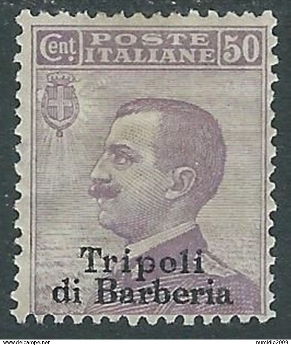 1909 LEVANTE TRIPOLI DI BARBERIA EFFIGIE 50 CENT MH * - RF11-4 - Bureaux D'Europe & D'Asie