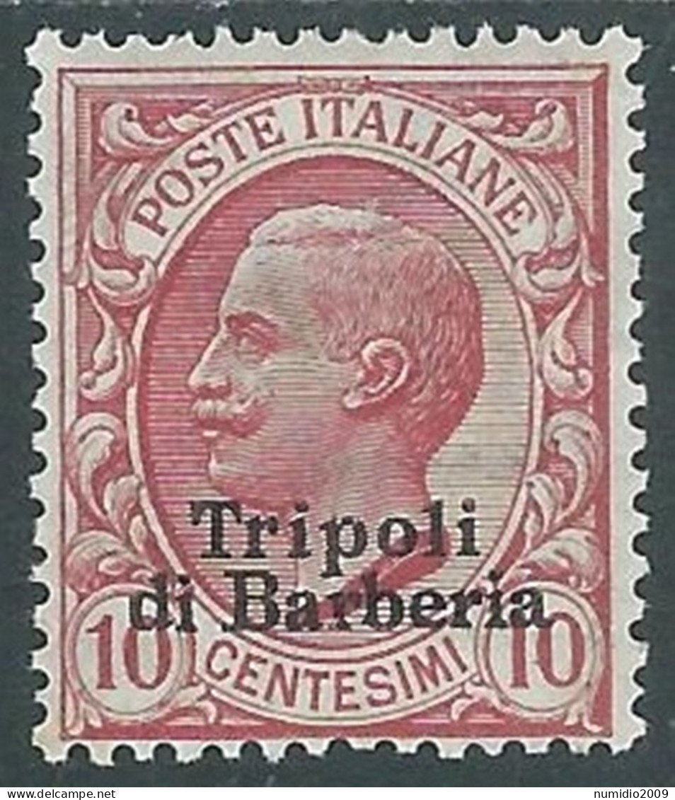1909 LEVANTE TRIPOLI DI BARBERIA EFFIGIE 10 CENT MH * - RF12-7 - Bureaux D'Europe & D'Asie