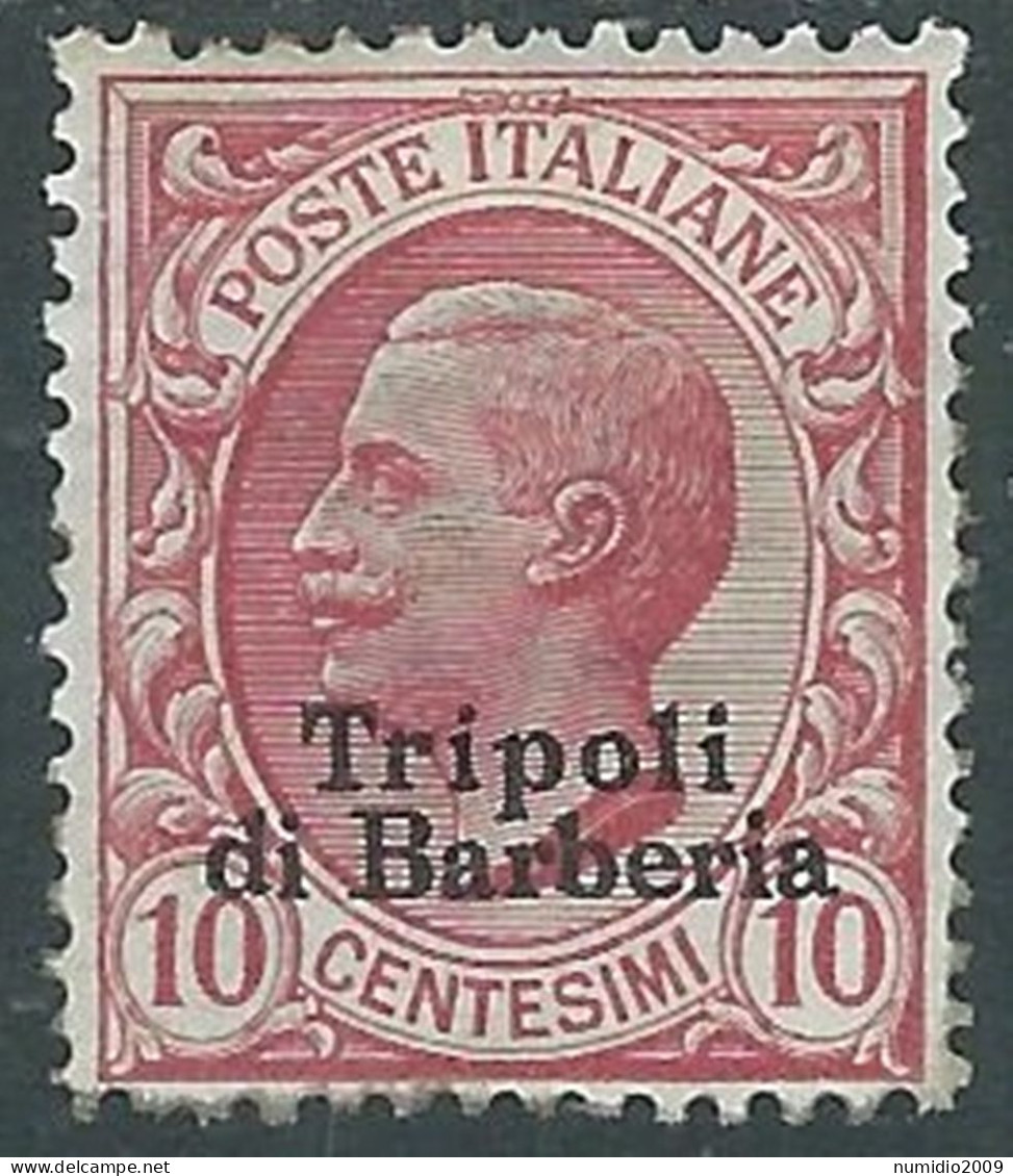 1909 LEVANTE TRIPOLI DI BARBERIA EFFIGIE 10 CENT MH * - RF11-4 - Bureaux D'Europe & D'Asie