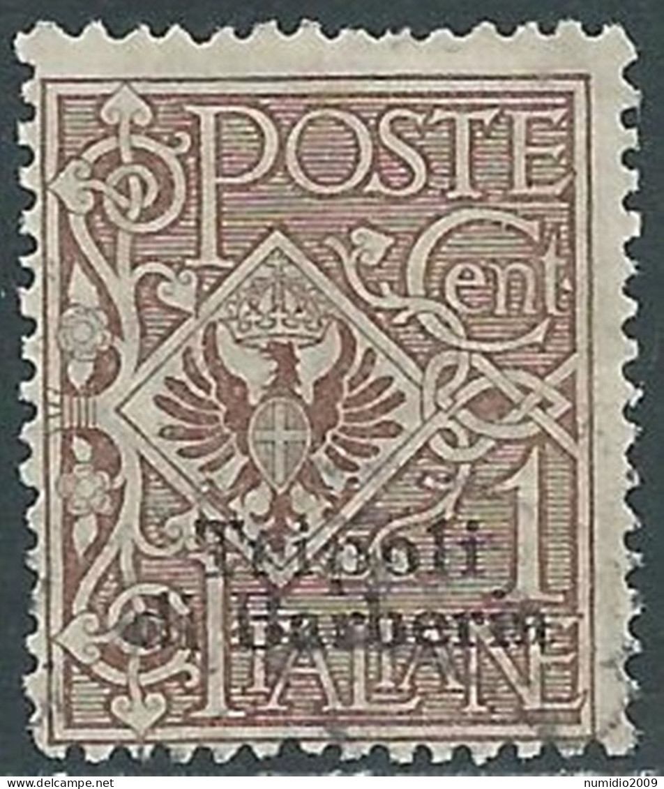 1909 LEVANTE TRIPOLI DI BARBERIA USATO AQUILA 1 CENT - RF14-4 - European And Asian Offices