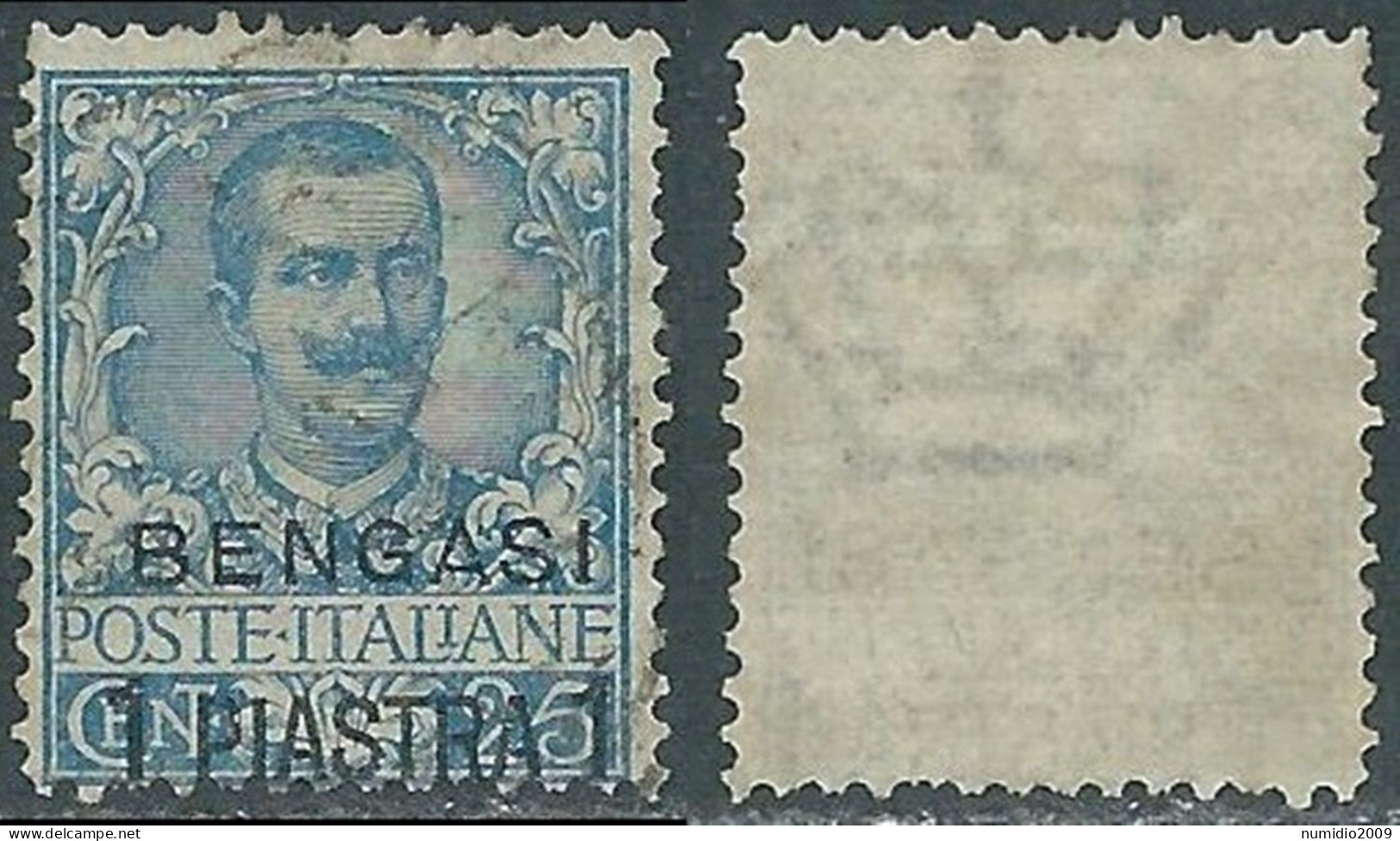 1901 LEVANTE USATO BENGASI 1 PI SU 25 CENT - RF14-2 - Bureaux D'Europe & D'Asie