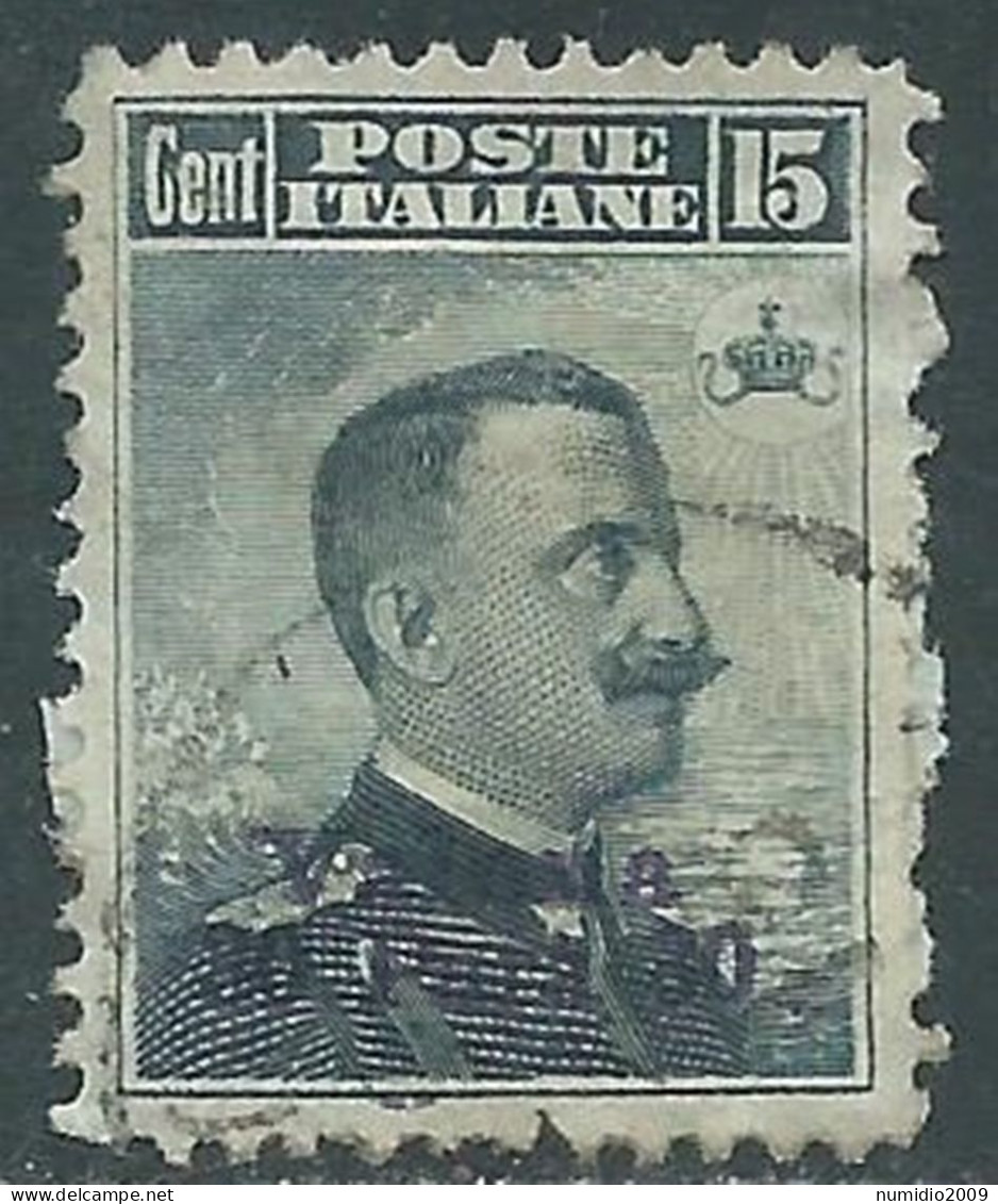 1909-11 LEVANTE VALONA USATO 30 PA SU 15 CENT - RF17-9 - Bureaux D'Europe & D'Asie