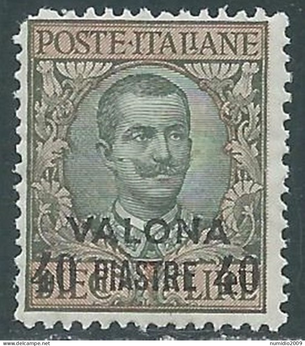 1909-11 LEVANTE VALONA 40 PI SU 10 LIRE MNH ** - RF11-3 - Europa- Und Asienämter