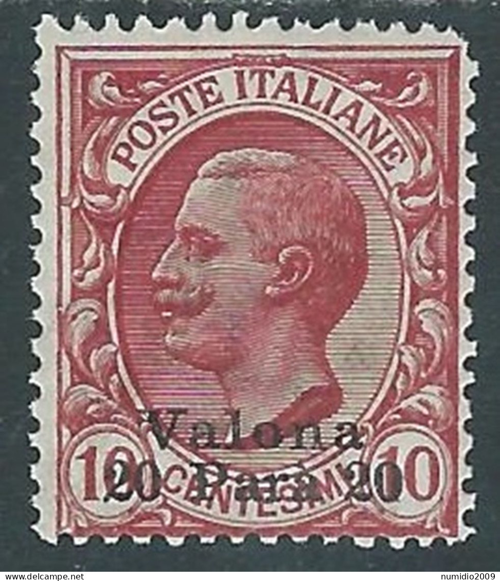 1909-11 LEVANTE VALONA 20 PA SU 10 CENT MH * - RF11-3 - European And Asian Offices