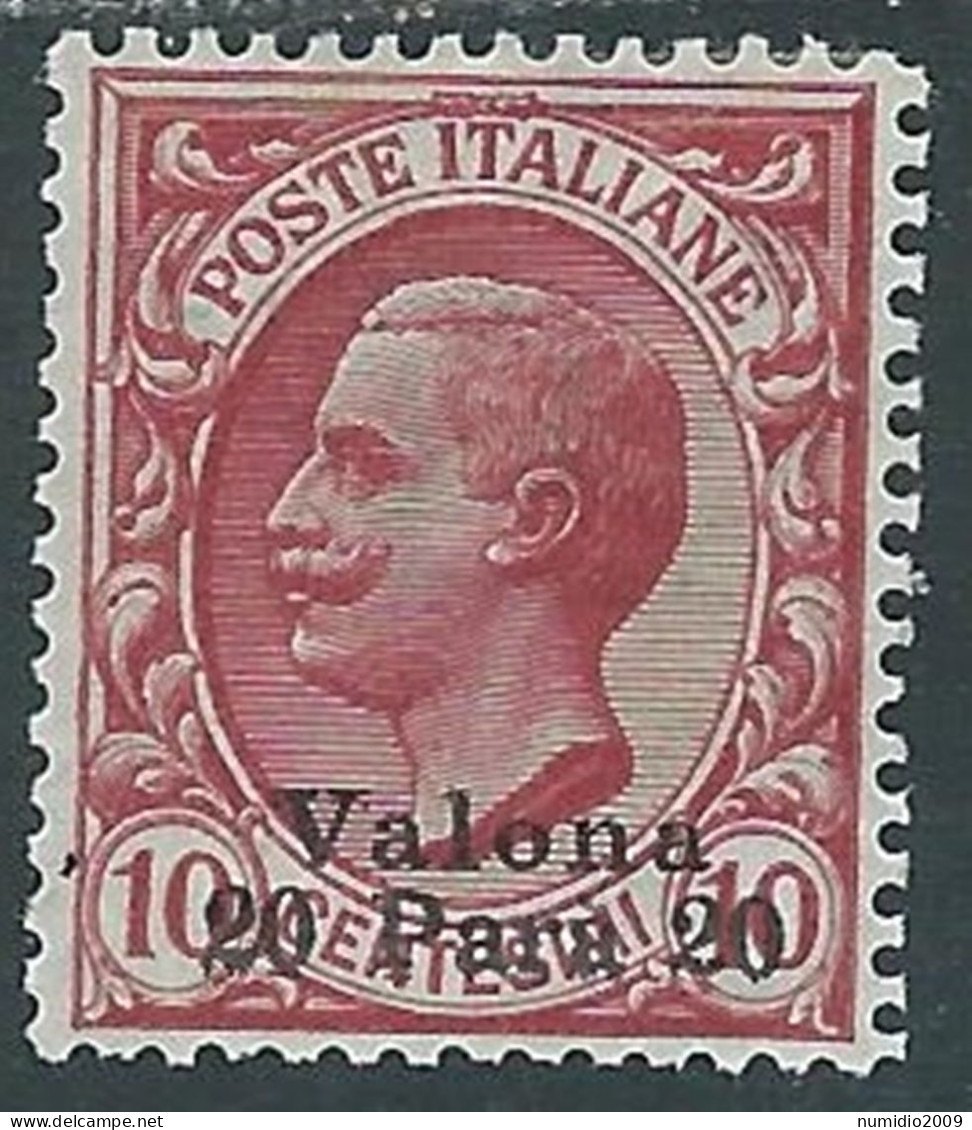 1909-11 LEVANTE VALONA 20 PA SU 10 CENT MH * - RF11-2 - Europese En Aziatische Kantoren