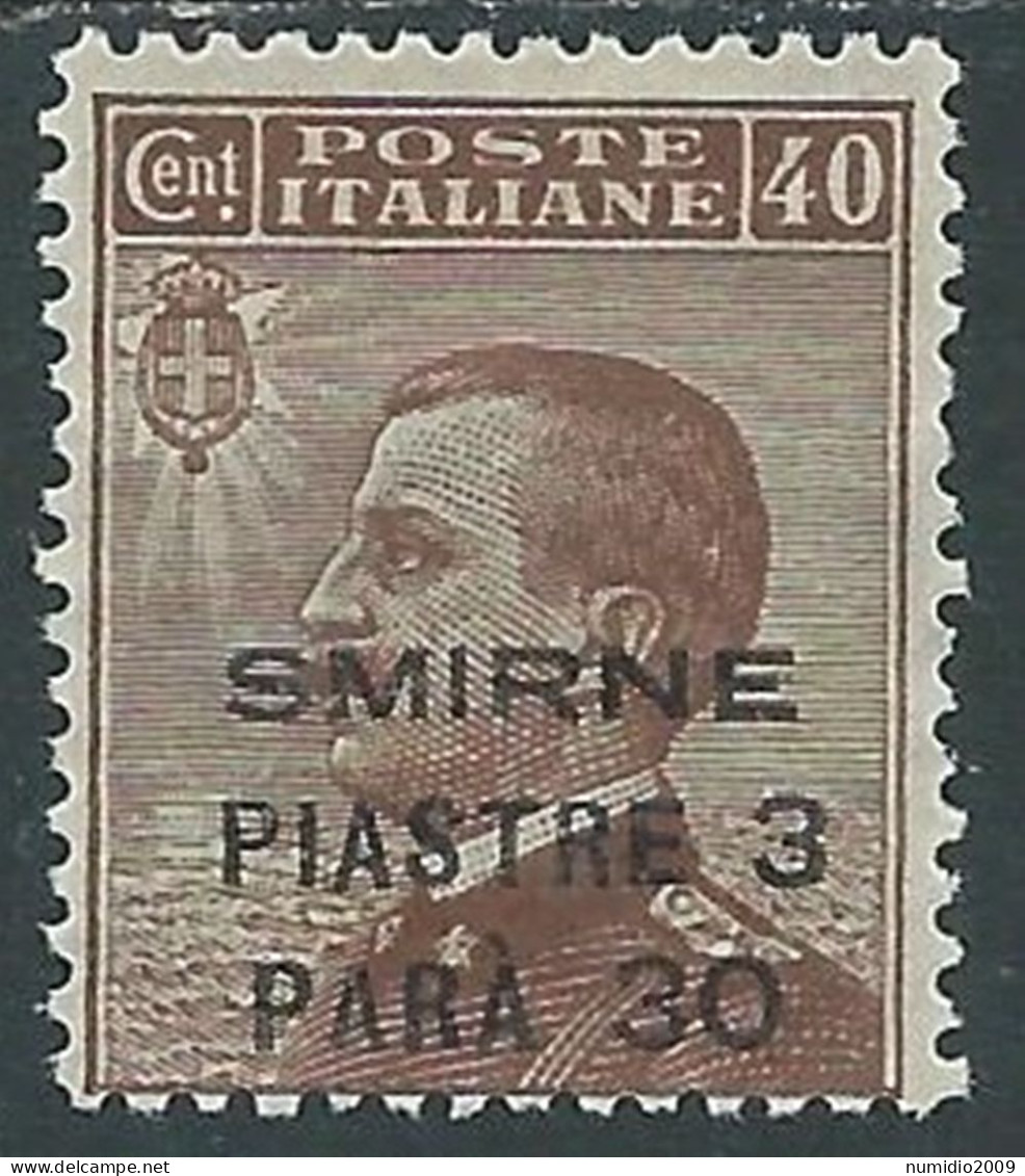 1922 LEVANTE SMIRNE 3,30 PI SU 40 CENT MH * - RF11-2 - Oficinas Europeas Y Asiáticas