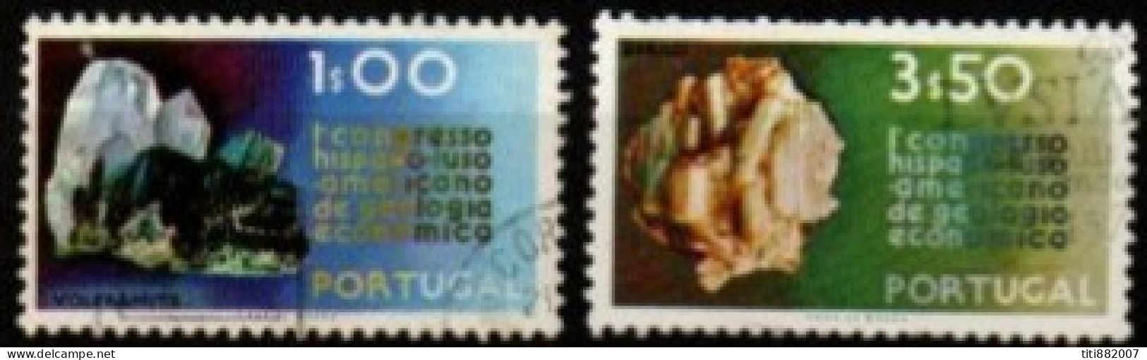 PORTUGAL    -   1971.    Y&T N° 1119  &  1121 Oblitérés.  Géologie  /  Minéraux. - Oblitérés