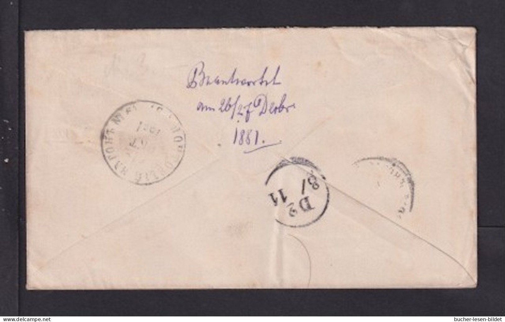 1881 - 7 K. Überdruck-Ganzsache (U 27C) Mit Bahnpoststempel Nach Cannstadt - Stamped Stationery