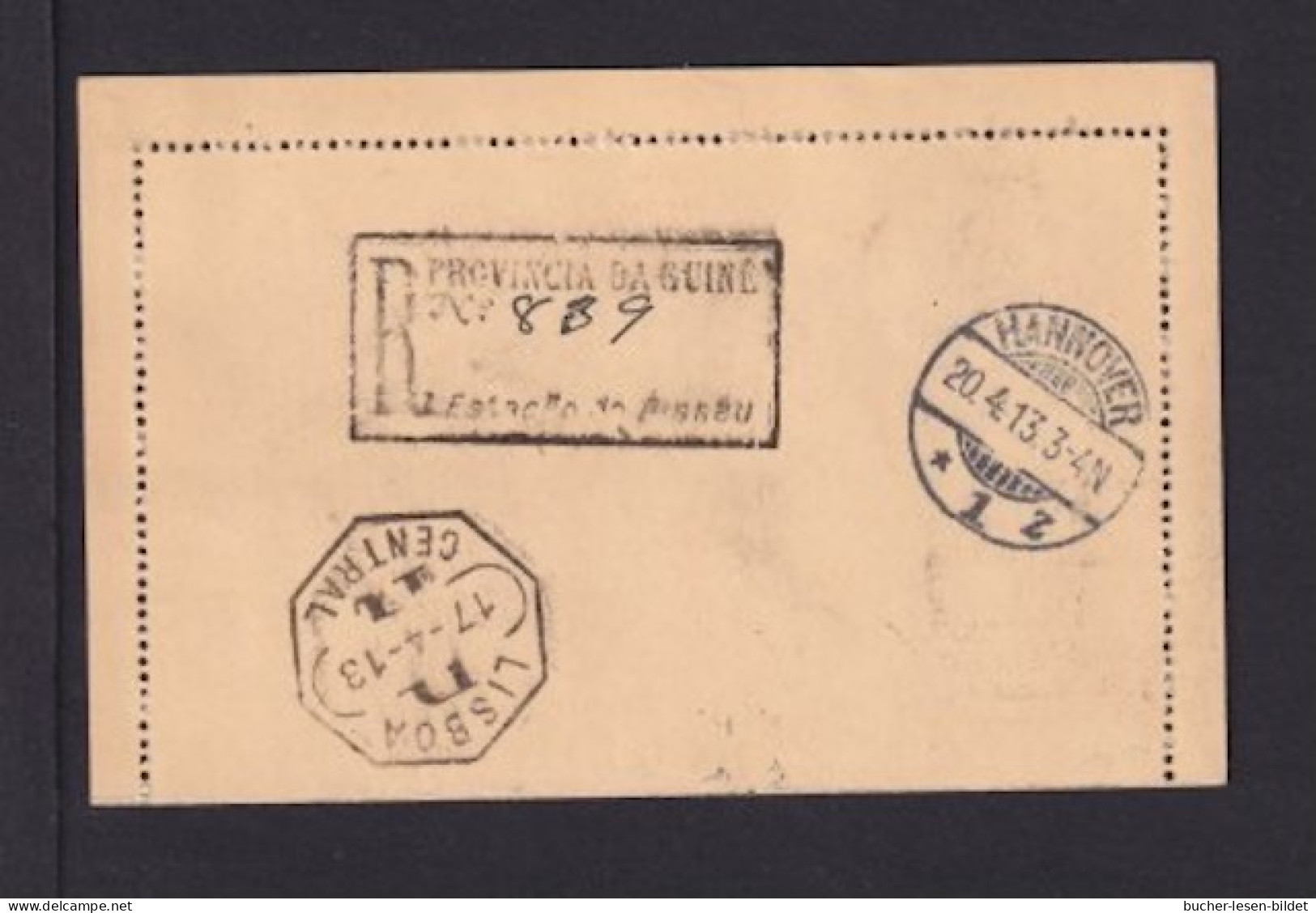 1913 - 25 R. Ganzsache Mit Zufrankatur Als Einschreiben Ab Bissau Nach Hannover - Portuguese Guinea