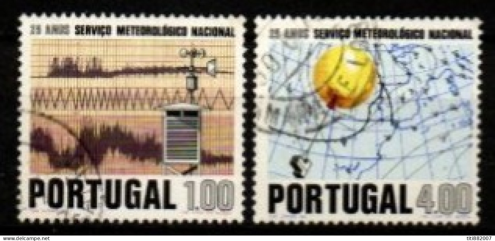 PORTUGAL    -   1971.    Y&T N° 1126 / 1027 Oblitérés.   Météorologie - Oblitérés