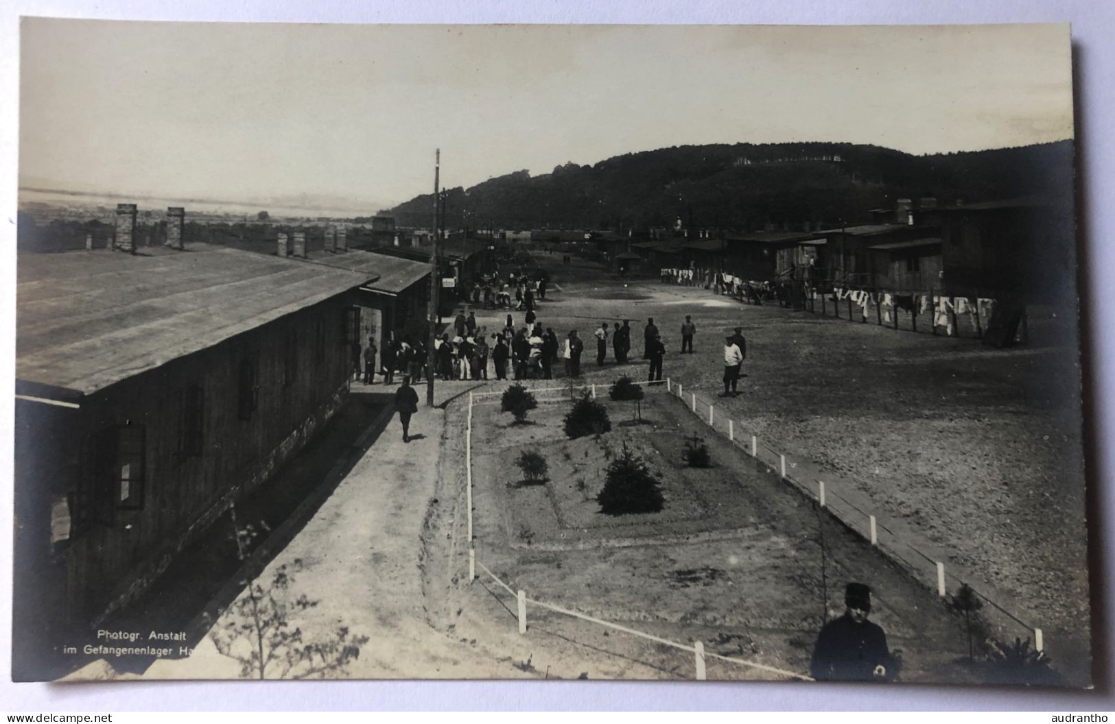 Carte Photo WW1 - Camp De Prisonniers HAMELN Gefangenenlager -  Baraquements Soldats - Photographe Anstalt - 1914-18