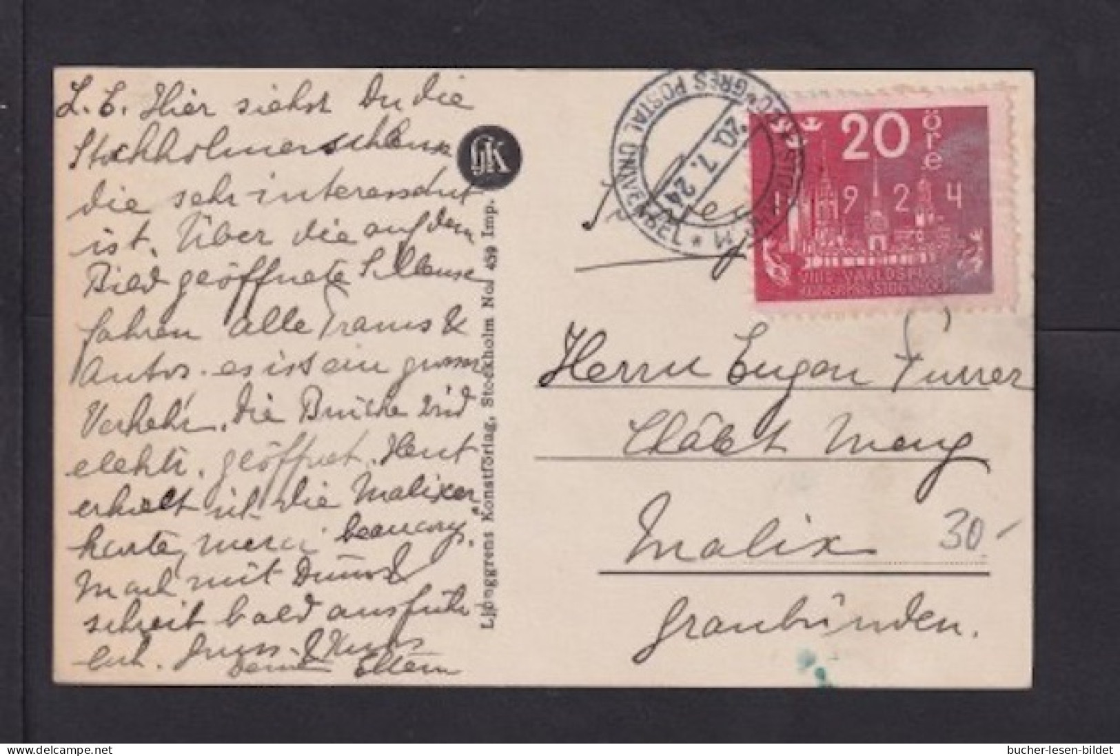 1924 - 20 Ö. UPU-Kongress Auf Karte Mit Passendem Sonderstempel Stockholm Nach Berlin - UPU (Union Postale Universelle)