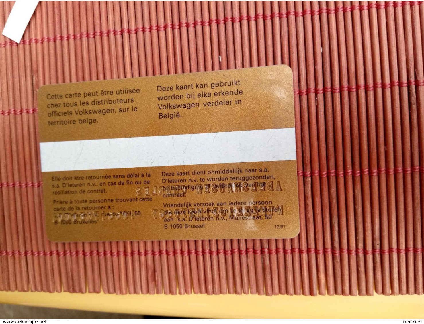 VW Card Personlized 2 Phtos Very  Rare - Origine Inconnue