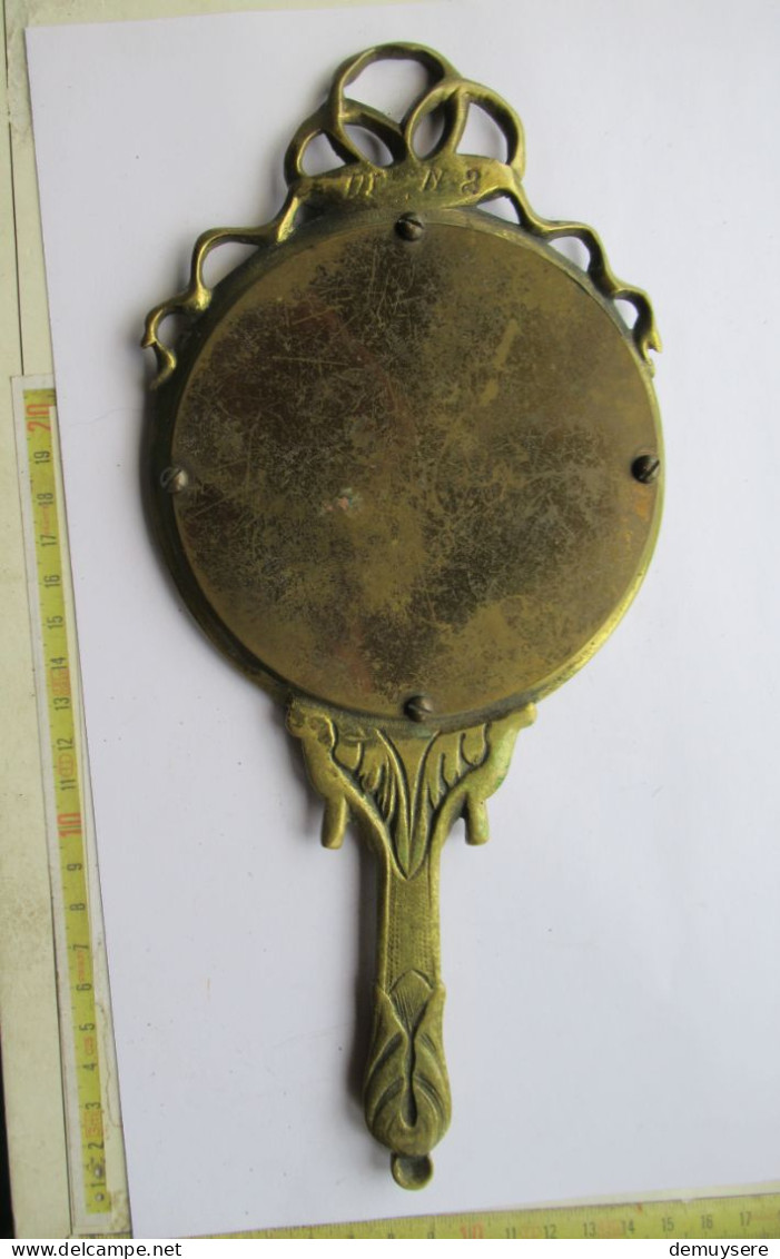 Lade 24 - Miroir à Main En Bronze Ou En Cuivre - Bronzen Of Koperen Handspiegel - 428 Gram - Spiegel