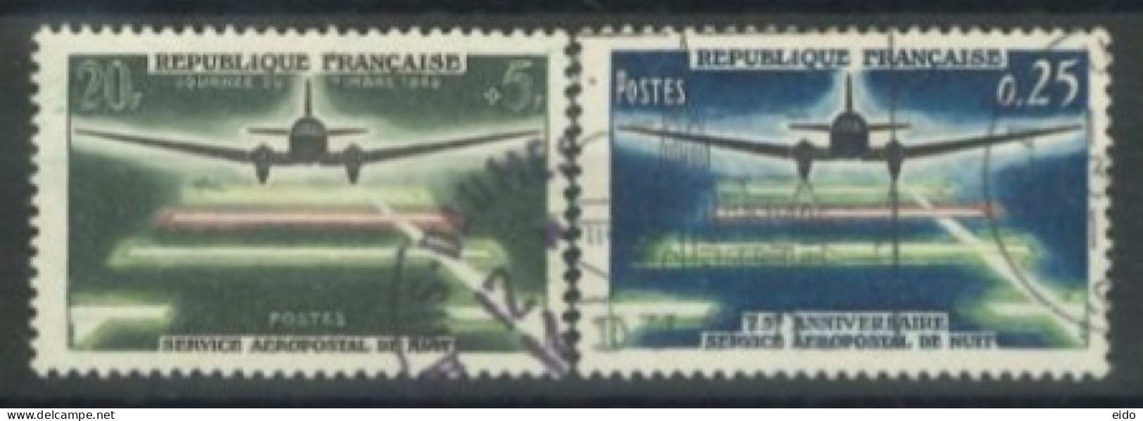 FRANCE - 1959. 64, POST DAY STAMPS SET OF 2, USED - Oblitérés