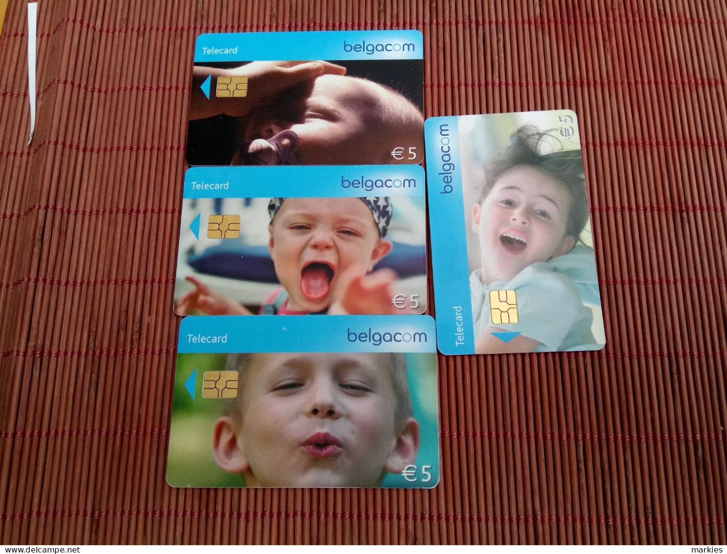 4 Phonecards Child Belgium Used Rare - Mit Chip