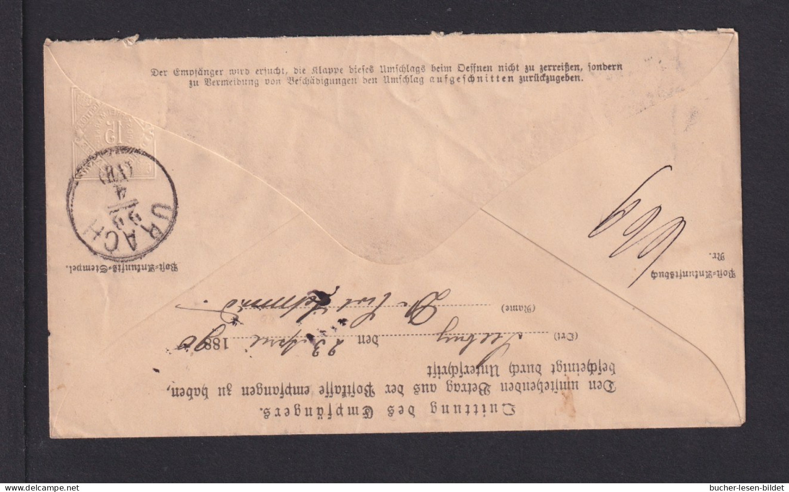 1890 - 15 Pf. Dienst-Postanweisung Ganzsache (ADU 3) Ab Urach - Andere & Zonder Classificatie
