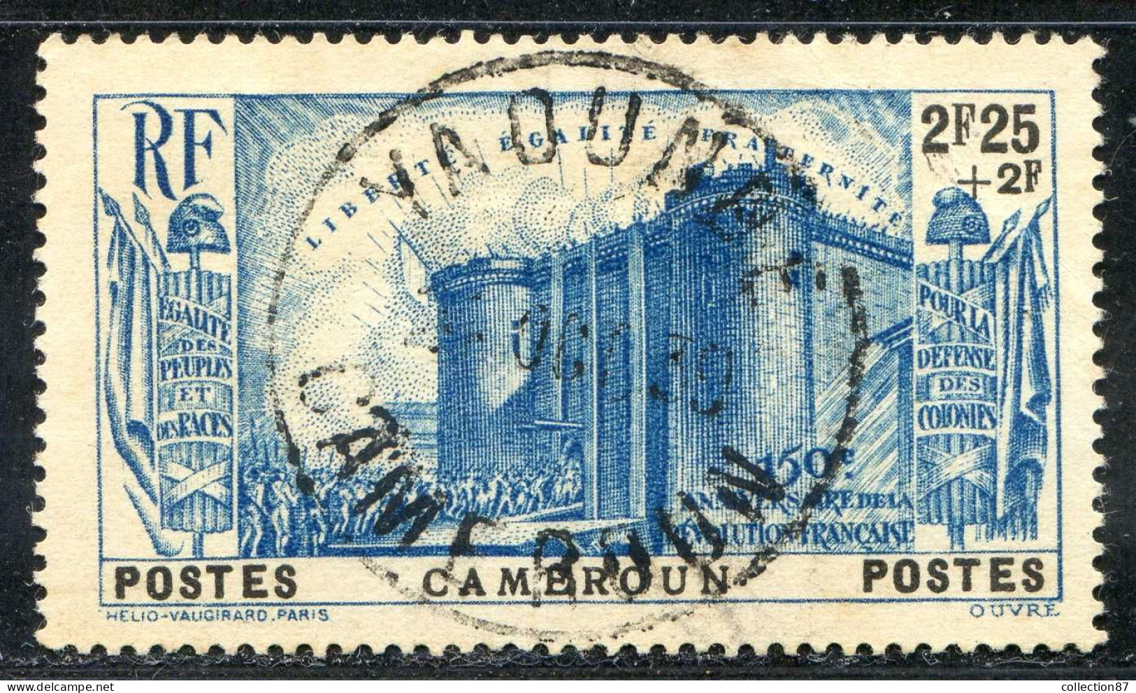 REF090 > CAMEROUN < Yv N° 196 Ø Beau Cachet Yaoundé 1939 < Oblitéré - Used Ø -- Cote 23 € - Gebruikt