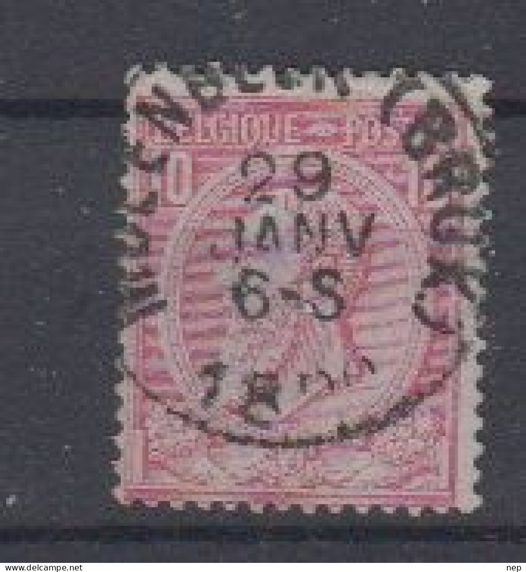 BELGIË - OBP - 1884/91 - Nr 46 T0 (MOLENBEEK (BRUX.)) - Coba + 2.00 € - 1884-1891 Leopold II