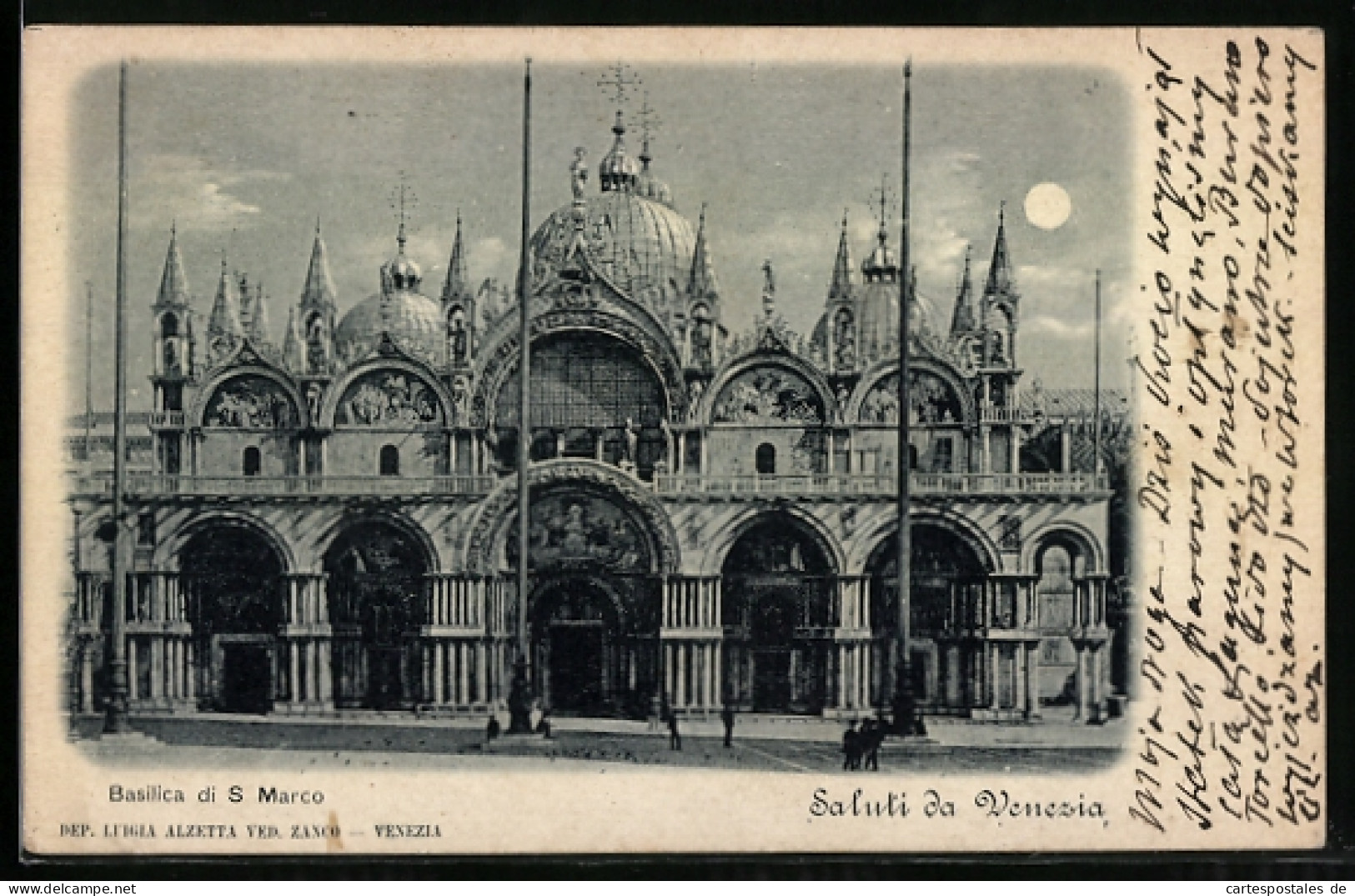 Mondschein-AK Venezia, Basilica Di S. Marco  - Autres & Non Classés