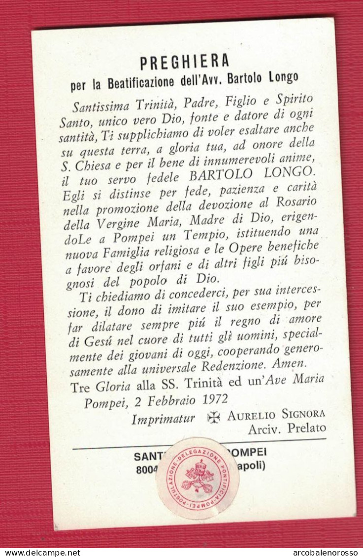 Luttino Reliquia- Bartolo Longo - - Reliquie Relic Santino RARO Con Indumnentis - Devotion Images