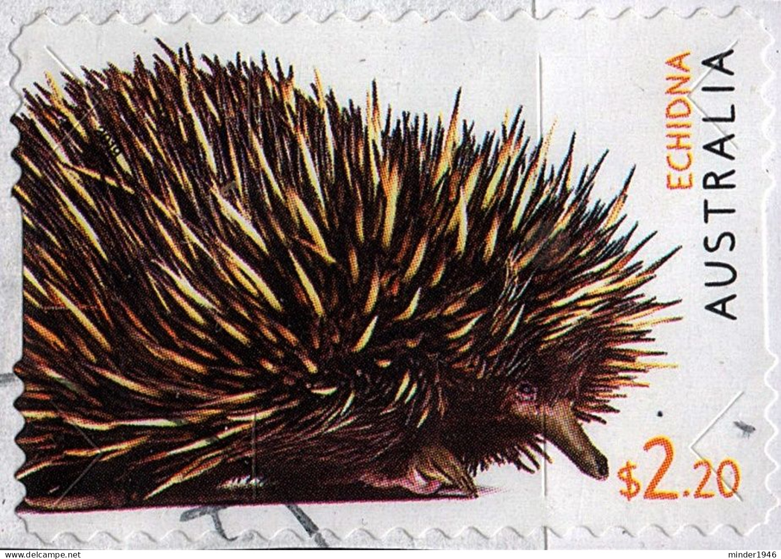 AUSTRALIA 2019 $2.20 Multicoloured, Australian Fauna-Echidna Self Adhesive Die Cut FU - Oblitérés
