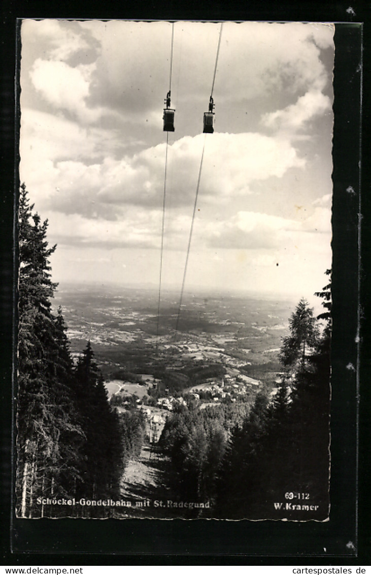 AK St. Redegund, Schöckel-Gondelbahn Mit Blick Ins Tal  - Funicular Railway