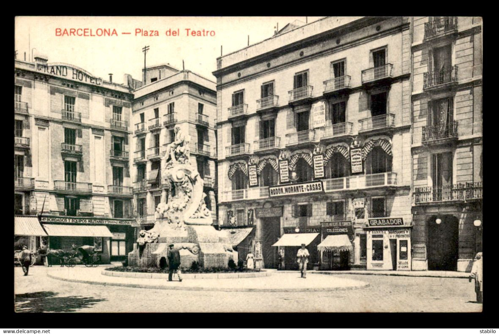 ESPAGNE - BARCELONA - PLAZA DEL TEATRO - MAGASIN RODON,  MORANTE Y CASAS, TRANSPORTEUR - Barcelona