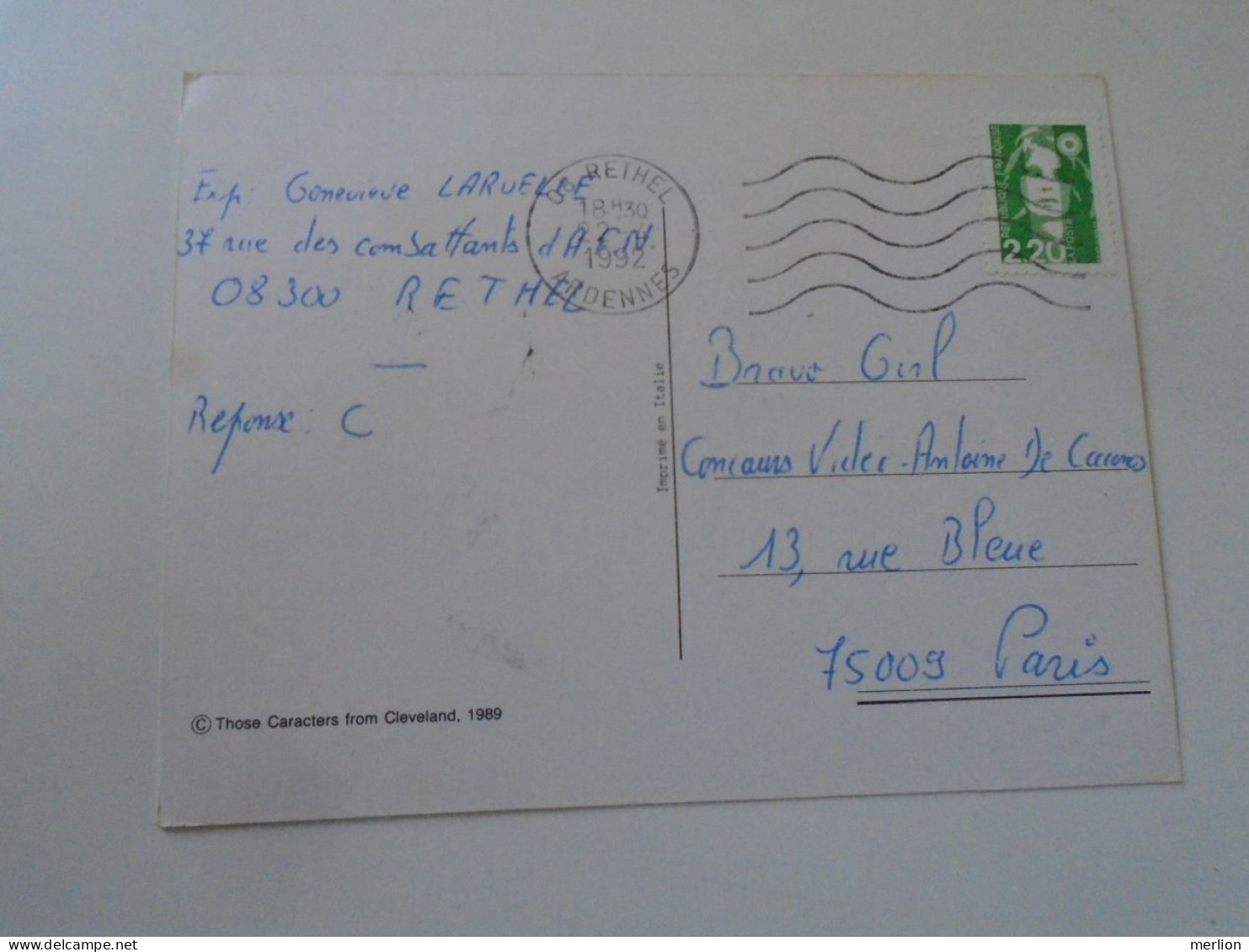 D203152  CPM Le Journal Des Bisounours -  Teddy Bear -  Cleveland 1989 -cancel 18H30 - 22-4-1992 - 08 Rethel  Andennes - Ours
