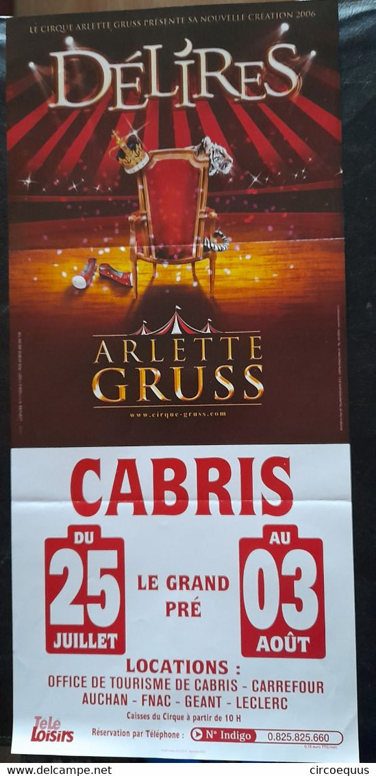 Affiche Circus Circo Zirkus Cirque Arlette Gruss - Advertising