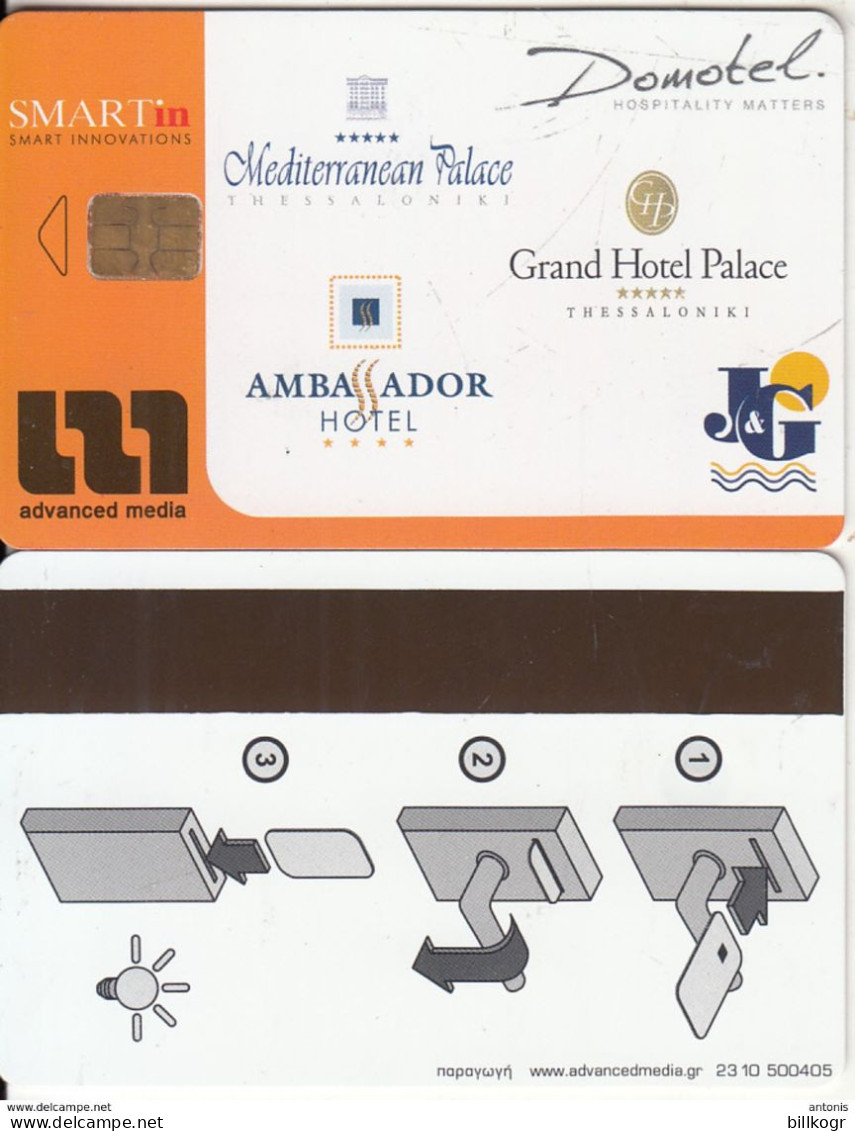 GREECE - Domotel/Mediterranean/Grand/Ambassador/J&G, Hotel Keycard, Used - Hotel Keycards
