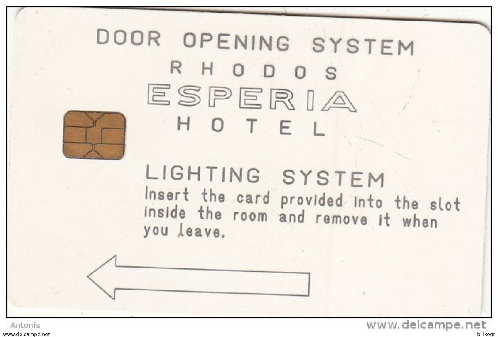 GREECE(chip) - Rhodos Esperia(reverse Blanc), Hotel Keycard, Used - Cartes D'hotel