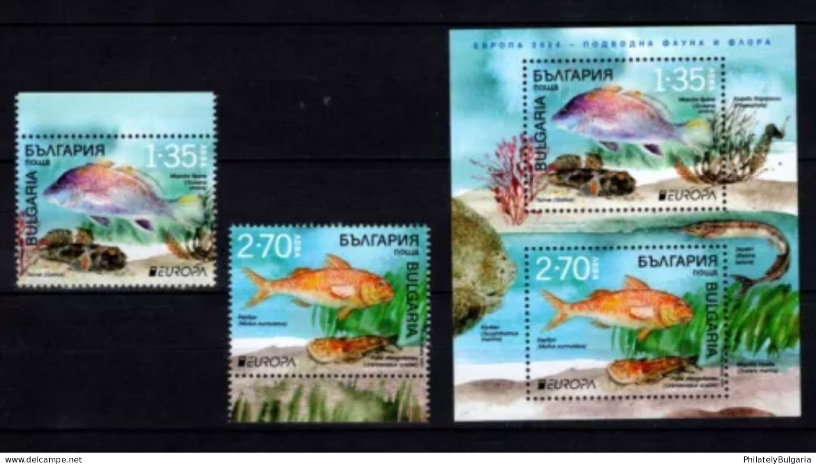 Bulgaria 2024 - EUROPA CEPT - Underwater Fauna And Flora A Set Of Two Postage Stamps + S/S MNH - Ungebraucht