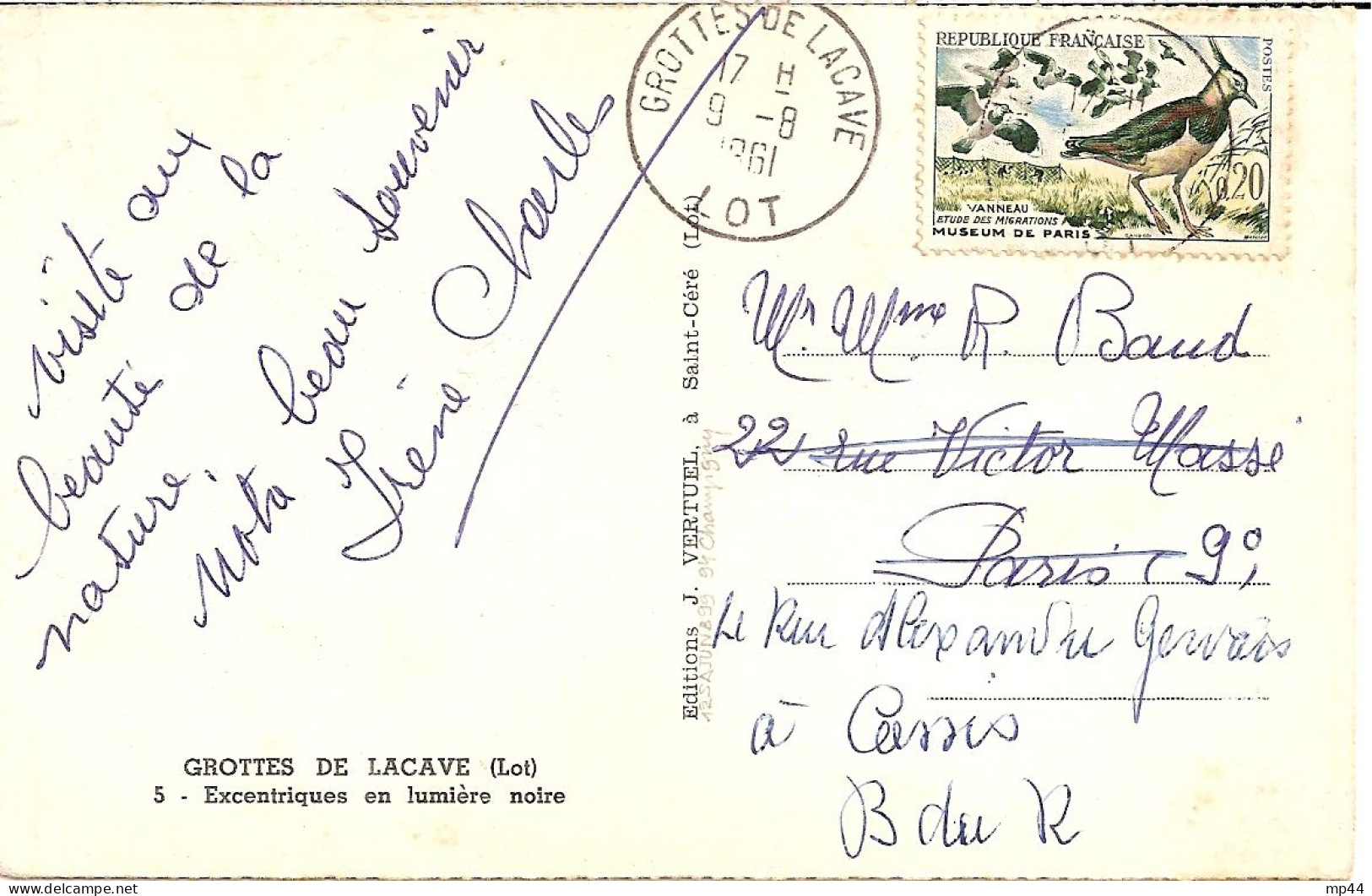 2J10 --- 46 GROTTES DE LACAVE A7 Gérance Gratuite - Manual Postmarks