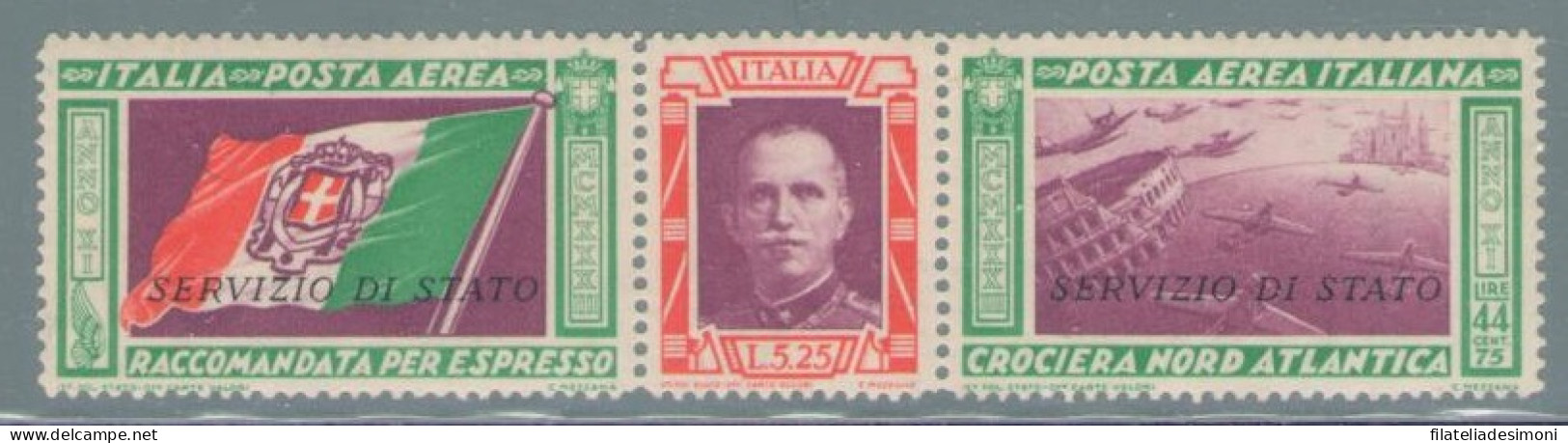 1933 Italia - Servizio Aereo - Trittico Crociera Nord Atlantica - MNH** - Other & Unclassified